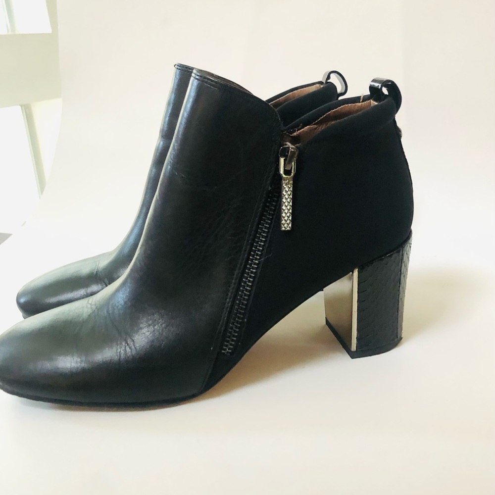 Donald Pliner Heeled booties Nordstrom with gold mirror accent inside heel.